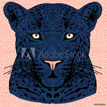 Picture of Leopard face tattoo Vector illustration print